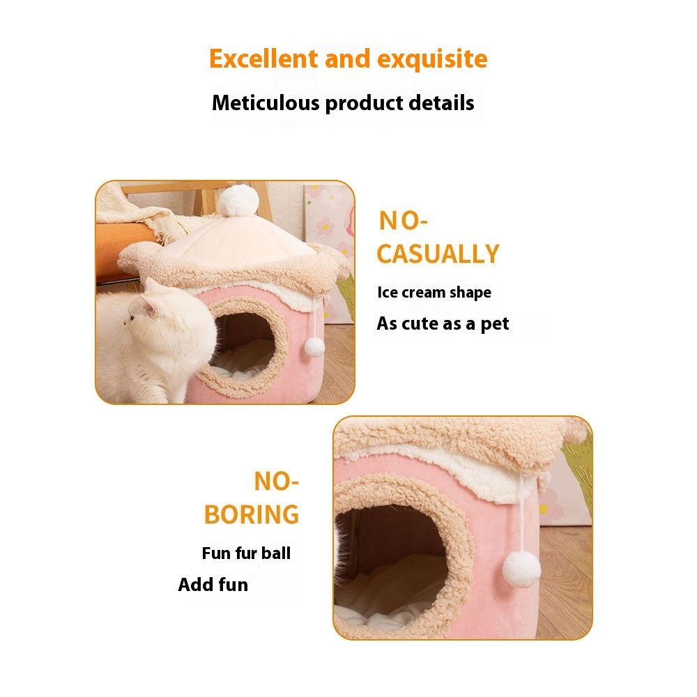 Adorable Ice Cream Pet Bed - Sweet Dreams for Your Pet