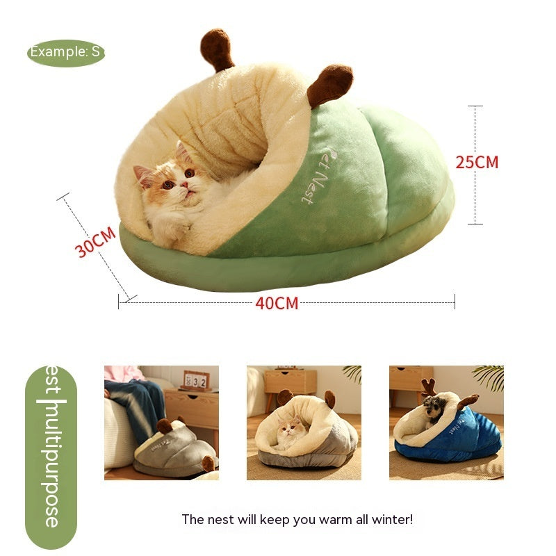 Cute Pet Bed Winter Cat Dog Slippers Small Nest