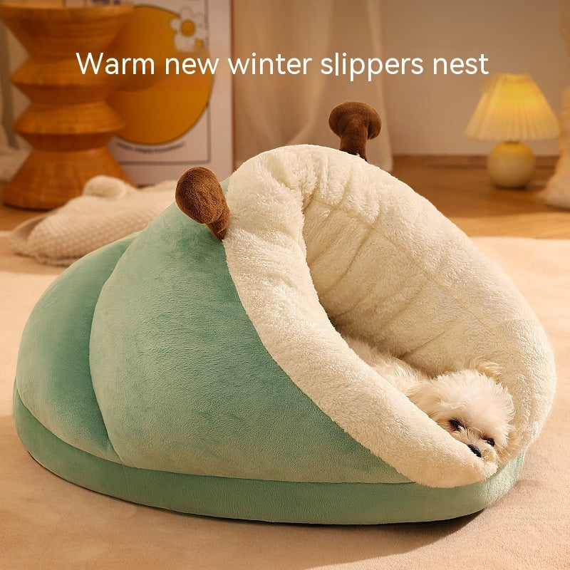 Cute Pet Bed Winter Cat Dog Slippers Small Nest