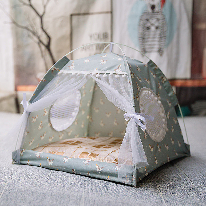 Snug Semi-Enclosed Pet Nest for Warmth, Comfort, and Style