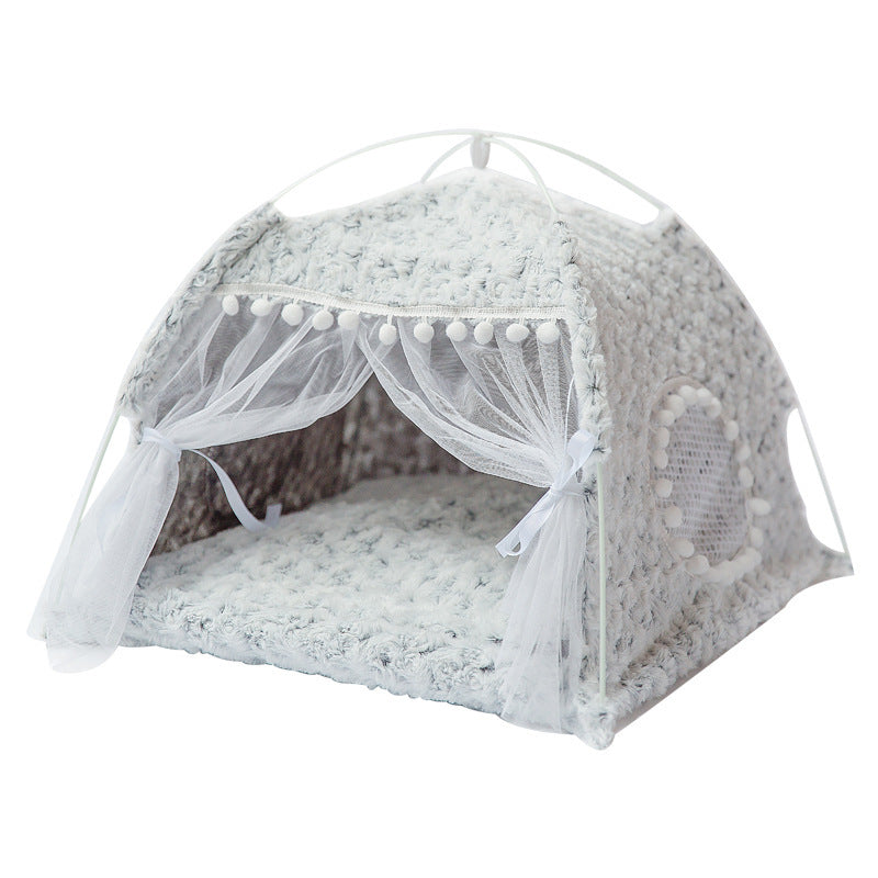 Snug Semi-Enclosed Pet Nest for Warmth, Comfort, and Style