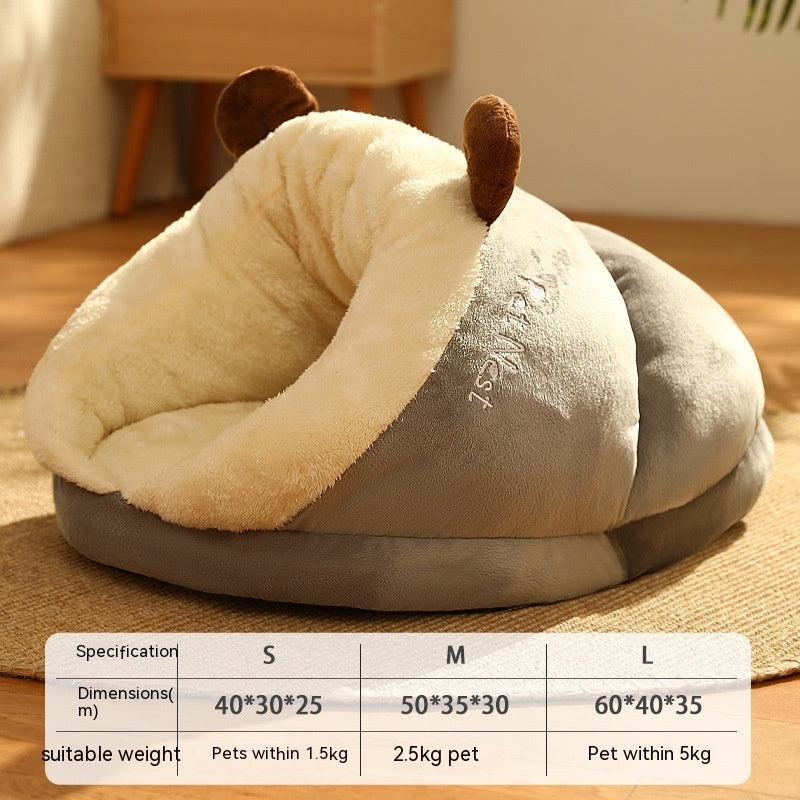 Cute Pet Bed Winter Cat Dog Slippers Small Nest