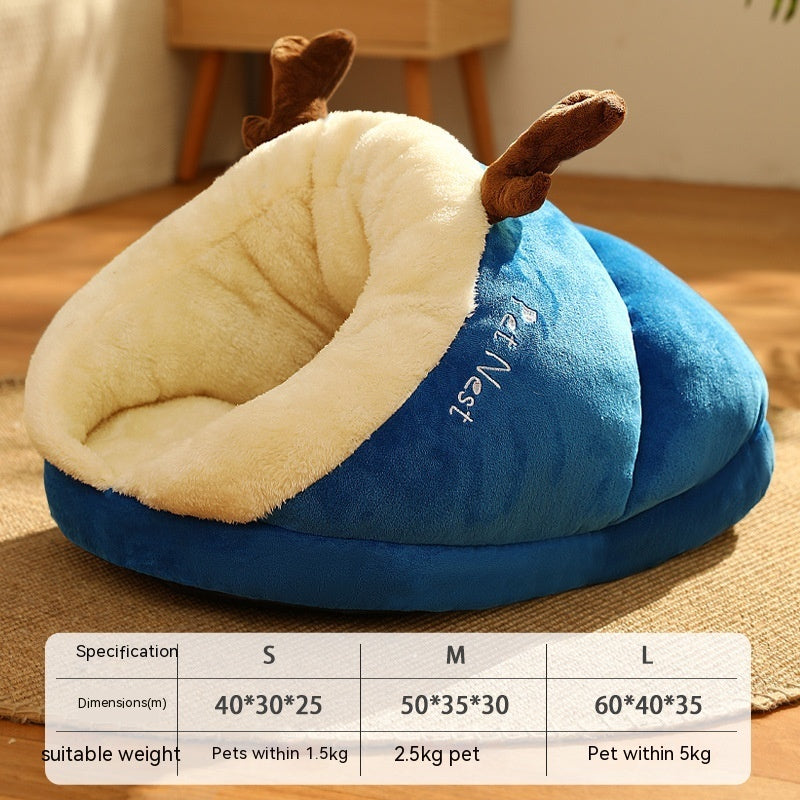 Cute Pet Bed Winter Cat Dog Slippers Small Nest