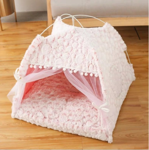 Snug Semi-Enclosed Pet Nest for Warmth, Comfort, and Style
