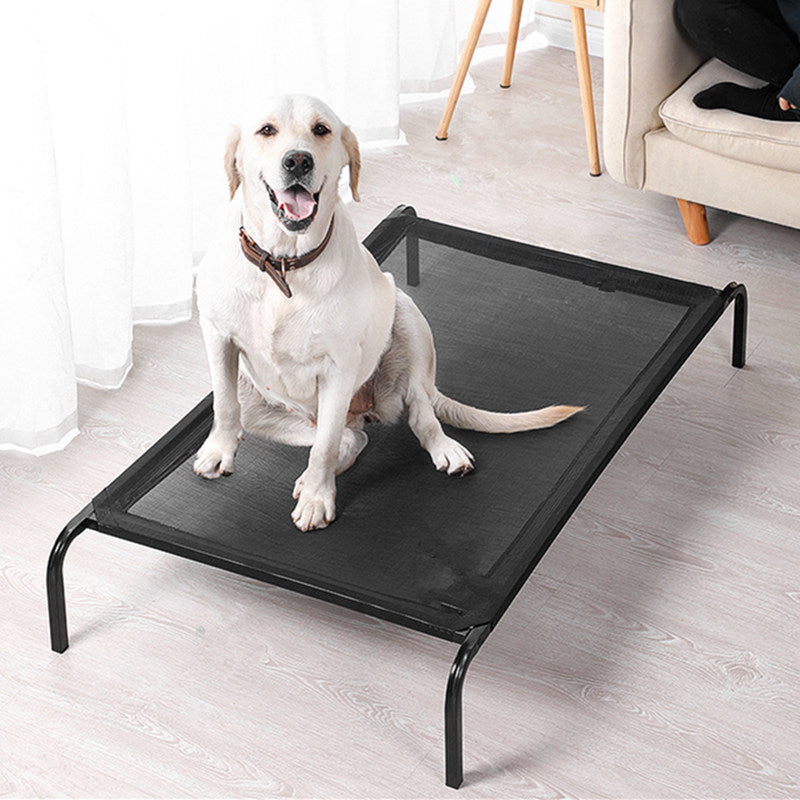 Weather-Resistant High Walled Pet Trampoline Cot for Relaxation