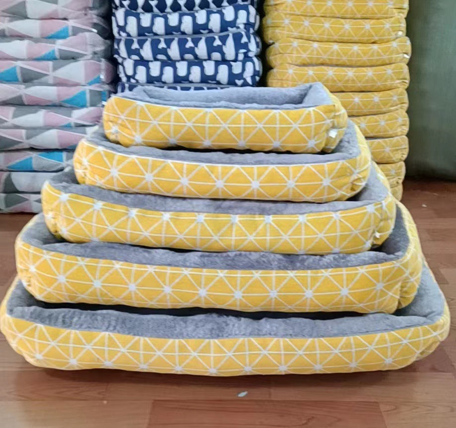 Soft Linen Pet Bed - Moisture Resistant, Washable, and Long-Lasting