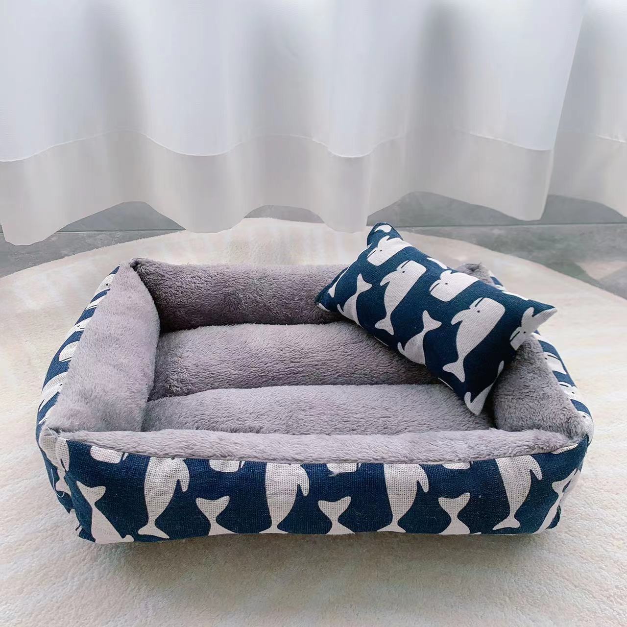 Soft Linen Pet Bed - Moisture Resistant, Washable, and Long-Lasting